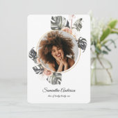 フローラモダンカーキトロピカル葉&オーキッド 招待状 (スタンド正面)