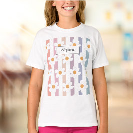 フローラモダンガーリーデイジー Tシャツ