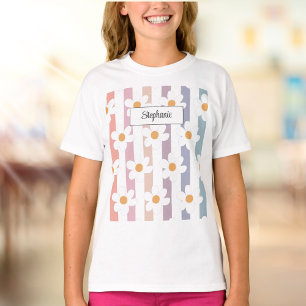 フローラモダンガーリーデイジー Tシャツ