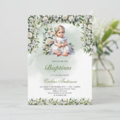 フローラモダンガールバプテスマ招待 招待状 (スタンド正面)