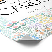 フローラモダンガール赤ちゃんシャワーギフトとカードサイン ポスター (角)