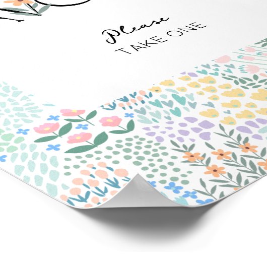 フローラモダンガール赤ちゃんシャワー親善署名 ポスター (角)