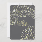 フローラモダンキクの灰色と黄色 招待状 (裏面)