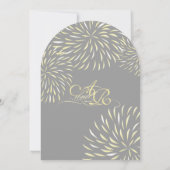 フローラモダンキクの灰色と黄色 招待状 (裏面)