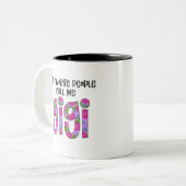 フローラモダンギことわざタイポグラフィ母の日 ツートーンマグカップ (正面左)