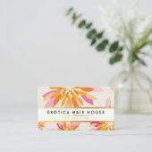 フローラモダンクリエイティブオレンジピンク 名刺 (スタンド正面)