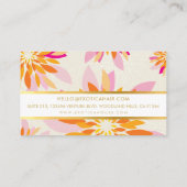 フローラモダンクリエイティブオレンジピンク 名刺 (裏面)