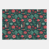 フローラモダンクリスマスクリスマス ラッピングペーパーシート (正面3)