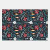 フローラモダンクリスマスクリスマス ラッピングペーパーシート (正面2)