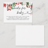 フローラモダンクリスマスベビーシャワーブックベビー エンクロージャーカード (正面/裏面)