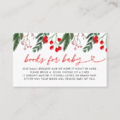 フローラモダンクリスマスベビーシャワーブックベビー エンクロージャーカード (正面)