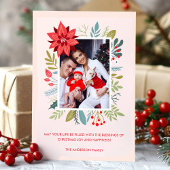 フローラモダンクリスマス恵みの写真カード シーズンカード