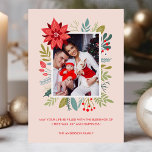 フローラモダンクリスマス恵みの写真カード シーズンカード<br><div class="desc">この祝美しいフローラのクリスマスの写真カードで休日のシーズンの喜びモダン。家族の写真鮮やかを取り巻くポインセチアとフェスティバルの緑お気に入りのを特徴とし、暖かさと恵みを広げるデザイン。このカードを家族や友人のための完璧な休日の記念として作るために、あなたの特別なメッセージでそれをパーソナライズ。</div>