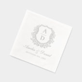 フローラモダンクレストモノグラ結婚ム銀 箔ナプキン (左)