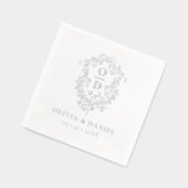 フローラモダンクレストモノグラ結婚ム銀 箔ナプキン (左)