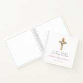 フローラモダンクロスガールファースト・コミュニオンゲストブック ノートブック (内部)