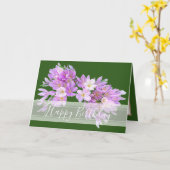 フローラモダンクロッカスフラワーブーケピンク誕生日 カード (黄色い花)
