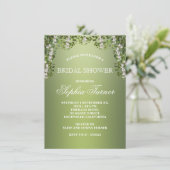 フローラモダングリーンリーブライダルシャワー招待 招待状 (スタンド正面)