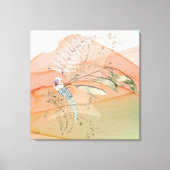 フローラモダンコーラルとアクア キャンバスプリント (正面)