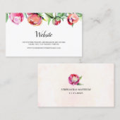 フローラモダンコーラル結婚牡丹のWebサイトカード 名刺 (正面/裏面)