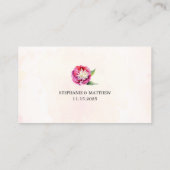 フローラモダンコーラル結婚牡丹のWebサイトカード 名刺 (裏面)