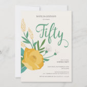 フローラモダンサプライズ50th誕生日パーティー 招待状 (正面)