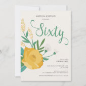 フローラモダンサプライズ60th誕生日パーティー 招待状 (正面)