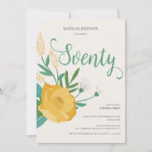 フローラモダンサプライズ70th誕生日パーティー 招待状 (正面)