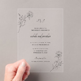 フローラモダンシック・モノグラム アクリル招待状