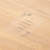 フローラモダンシック・モノグラム アクリル招待状 (レイダウン)