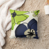 フローラモダンシャルトレウズネイビークリームフラワーアイボリー クッション (ブランケット)