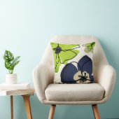 フローラモダンシャルトレウズネイビークリームフラワーアイボリー クッション (椅子)