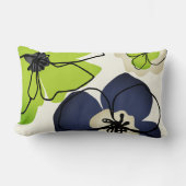 フローラモダンシャルトレウズネイビークリーム ランバークッション (正面)