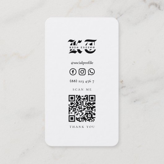 フローラモダンスカルタトゥーアーティストモノグラム 名刺 (裏面)