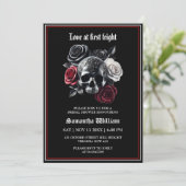 フローラモダンスカルハロウィーンブライダルシャワー 招待状 (スタンド正面)