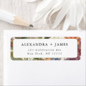 フローラモダンタイポグラフィ差出人住所ラベル ラベル (インサイチュ)