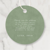 フローラモダンダスティグリーンユーカリ結婚ス フェイバータグ (裏面)