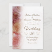 フローラモダンダークカーミン結婚式招待状 招待状 (正面)