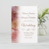 フローラモダンダークカーミン結婚式招待状 招待状 (スタンド正面)