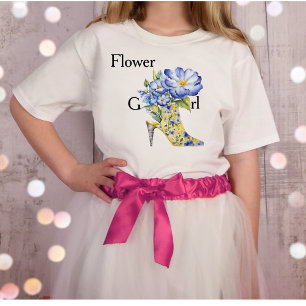 フローラモダンチノイスリーハイヒールフラワーガール Tシャツ