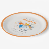 フローラモダンティーカップブライダルシャワーティーパーティー ペーパープレート (アングル)