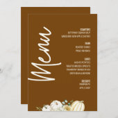 フローラモダンディナーメニュー感謝祭秋 招待状 (正面/裏面)