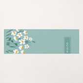 フローラモダンデイジーガーリーエレガントスタイリッシュ ヨガマット (裏面(横))