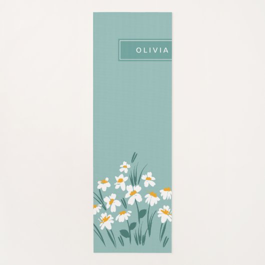 フローラモダンデイジーガーリーエレガントスタイリッシュ ヨガマット (正面)