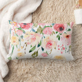 フローラモダンドロップピンクイエロープニー ランバークッション (ブランケット)