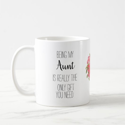 フローラモダンハートおばさん「唯一のギフト」おもしろい コーヒーマグカップ (左)