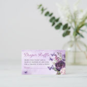 フローラモダンバタフライおむつラッフルベビーシャワー エンクロージャーカード (スタンド正面)