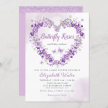 フローラモダンバタフライキスガールベビーシャワー