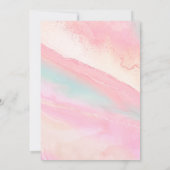 フローラモダンバタフライピンク金ゴールドガールベビーシャワー 招待状 (裏面)