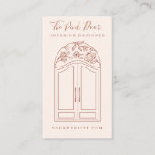 フローラモダンバラアーチ玄関フロントドアピンク 名刺 (正面)